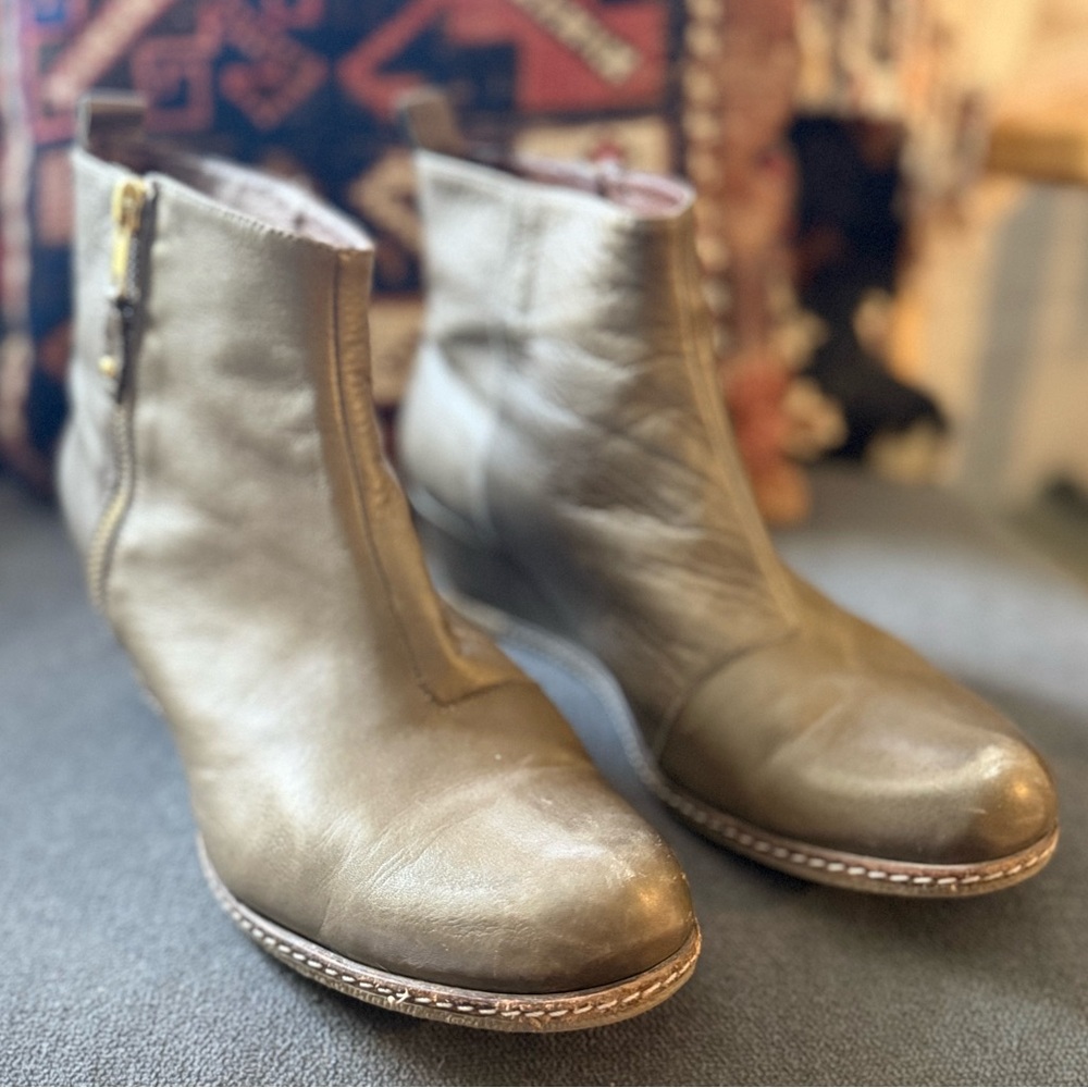 Women's Olive Ankle Booties